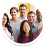 Group of Smiling People Standing in an Office